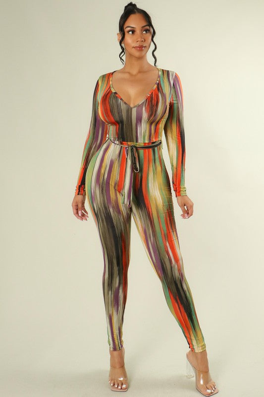 Color brushed jumpsuit