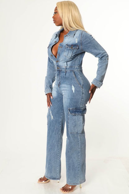 My denim jump suit