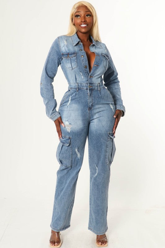 My denim jump suit