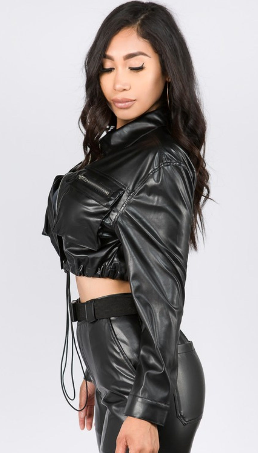 Fauxy cropped jacket