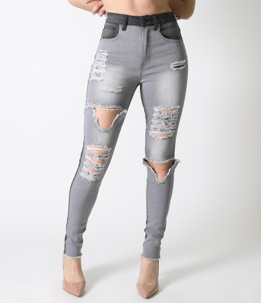 Block rip jeans