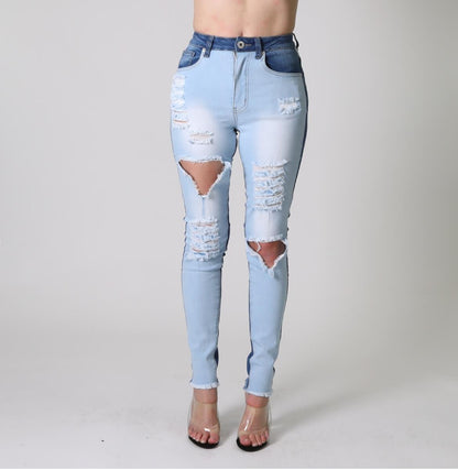 Block rip jeans