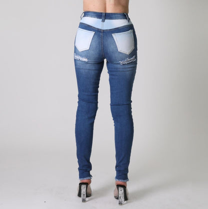 Block rip jeans